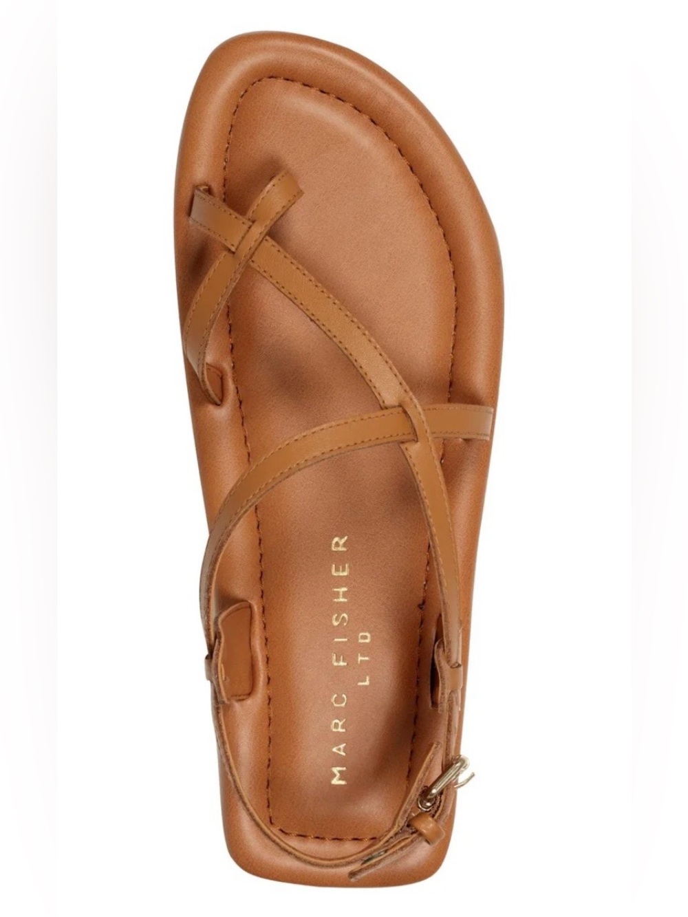 Marc Fisher Women’s Tan Leather Strappy Sandal Size 6.5